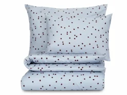 Grüne Erde Kissenbezüge|Kissenbezüge^Kissenüberzug ELLA Pur, hellblau/pflaume, 40 x 60 cm, 100 % Baumwolle, Satin, GOTS