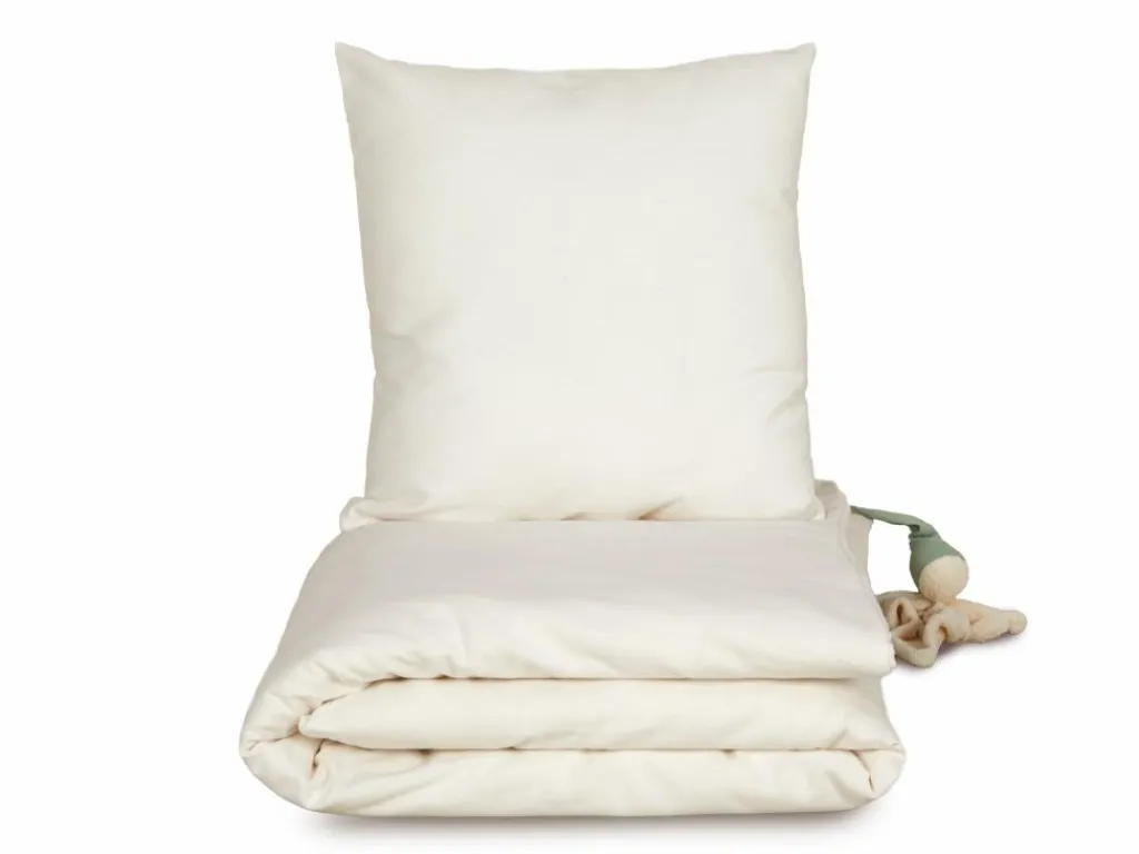 Kinder Grüne Erde Kinderbettwäsche^Kissenüberzug ILVA, natur hell, 40 x 40 cm, 100 % Baumwolle, Flanell, GOTS