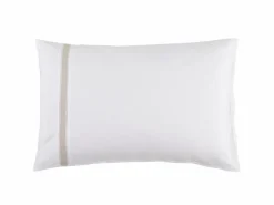 Grüne Erde Kissenbezüge|Kissenbezüge^Kissenüberzug JOSEPHINE mit Streifen und Ajour, weiss/natur, 40 x 60 cm, 56 % Leinen/44 % Baumwolle, GOTS