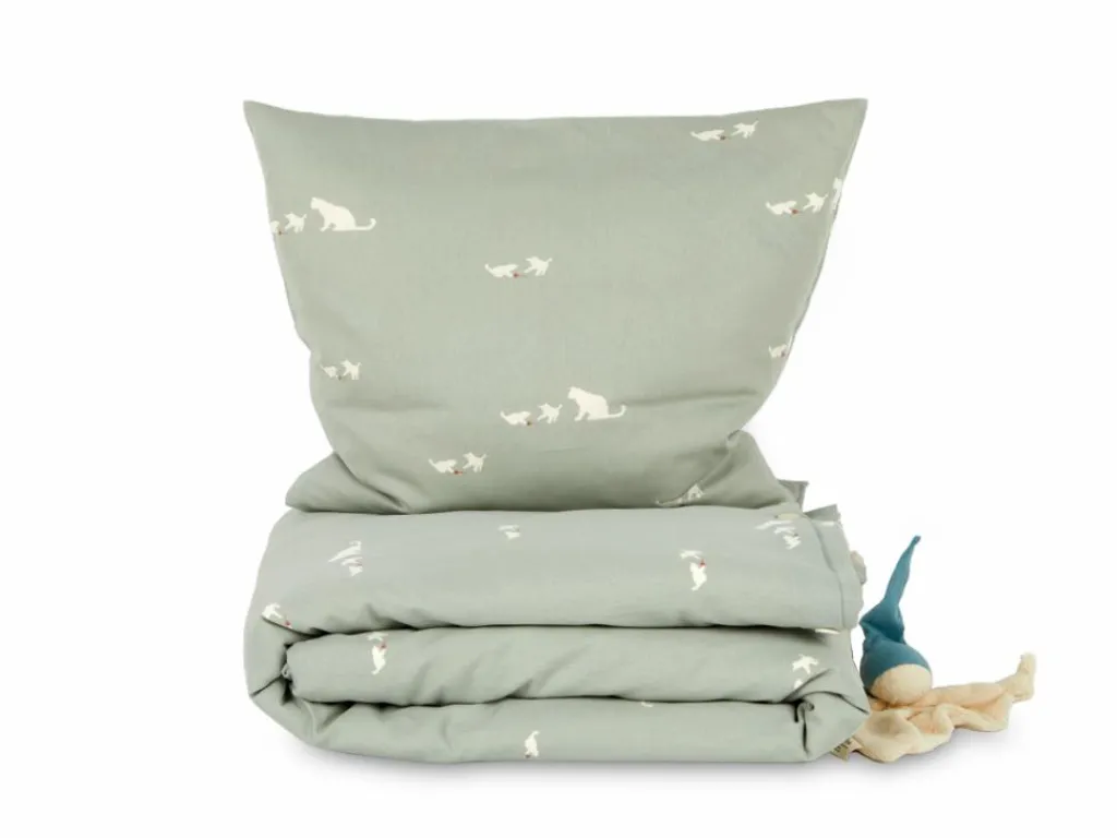 Kinder Grüne Erde Kinderbettwäsche^Kissenüberzug MIMI, hellgrün, 40 x 40 cm, 100 % Baumwolle, Satin, GOTS