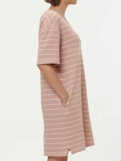 Grüne Erde Kleider & Overalls^Kleid aus Bio-Baumwolle, 85 camelie/offwhite, S, GOTS