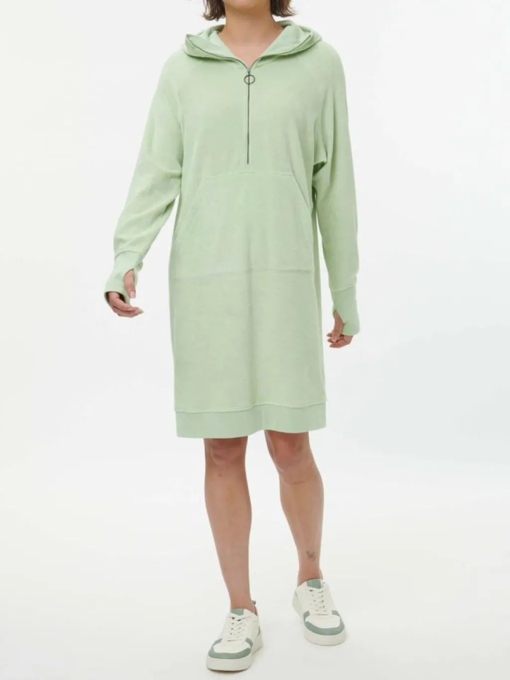Grüne Erde Kleider & Overalls|Yoga & Loungewear^Kleid aus Bio-Baumwolle, 44 pastellgrün, S, GOTS