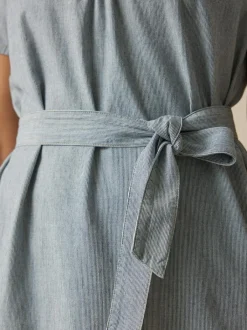 Grüne Erde Essentials|Kleider & Overalls^Kleid aus Bio-Baumwolle, 74 streif blau-weiss, 40, GOTS