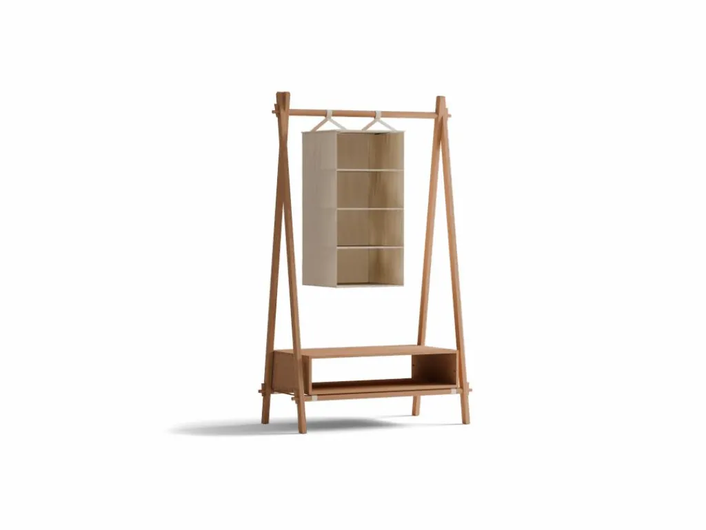 Grüne Erde Kleiderschränke|Garderobe^Kleiderständer Jukai Pur, mit Box und Hängefächer,