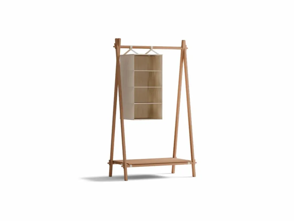 Grüne Erde Kleiderschränke|Garderobe^Kleiderständer Jukai Pur, mit Ablageboard und Hängefächer,