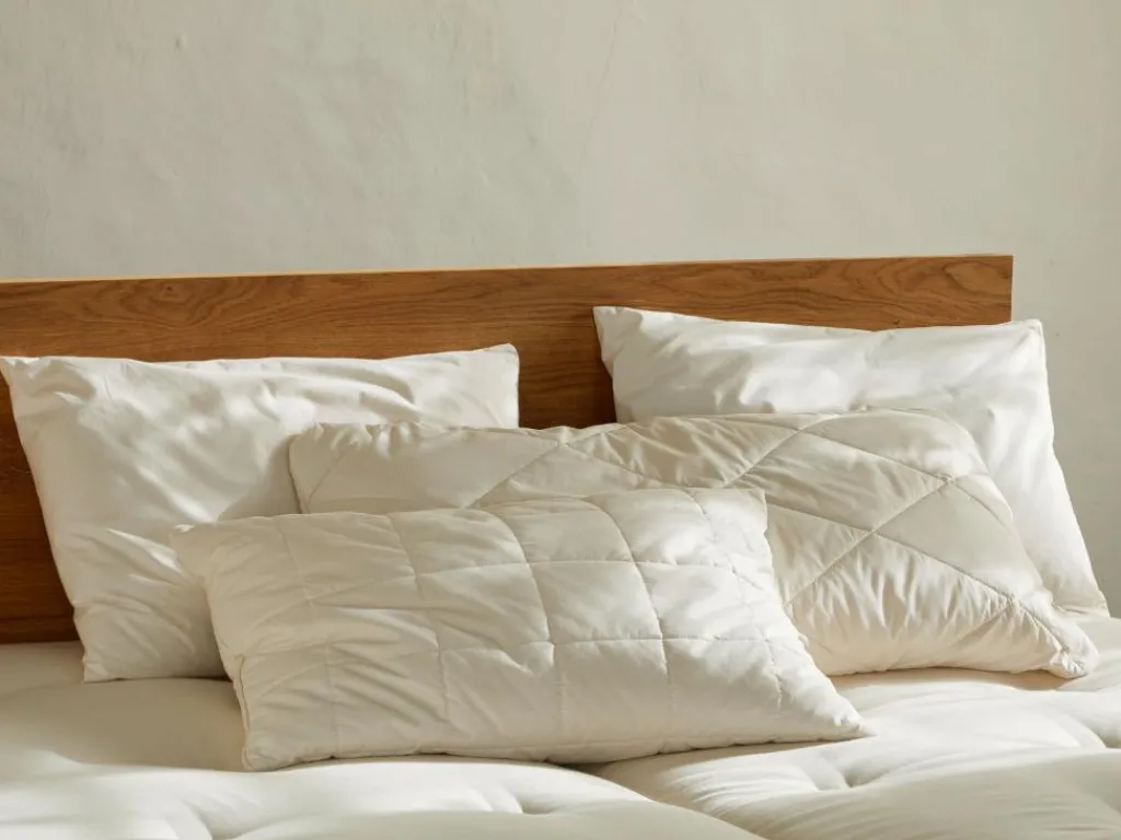 Grüne Erde Kopfkissen^Komfortkissen Duo "das Pflegeleichte", gefüllt mit Naturlatex und Schurwolle, 40 x 60 cm, GOTS, NATURTEXTIL BEST