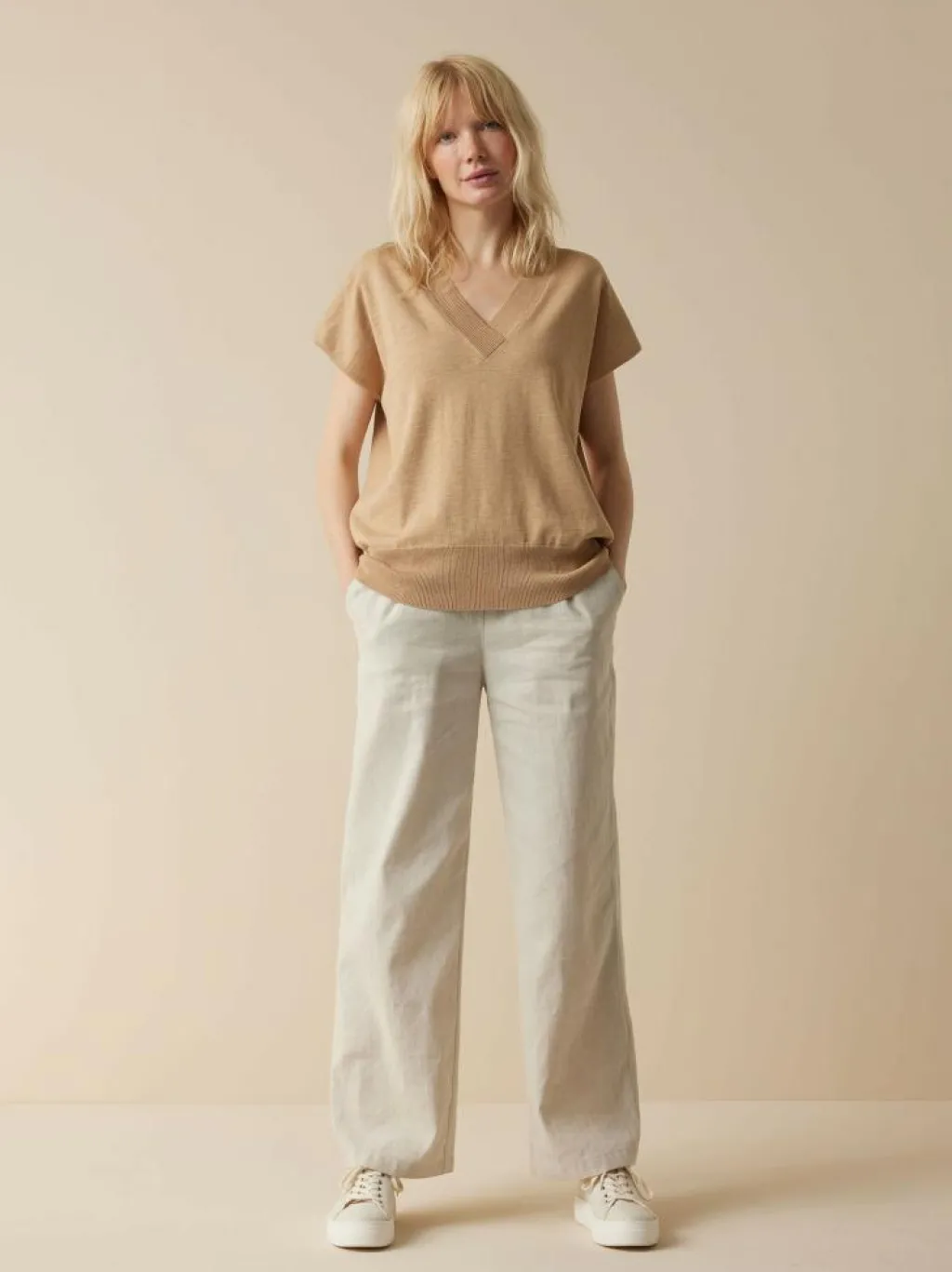 Grüne Erde Pullover^Kurzarmpullover aus Bio-Baumwolle, , L, GOTS