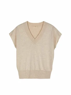 Grüne Erde Pullover^Kurzarmpullover aus Bio-Baumwolle, 14 natur melange, S, GOTS