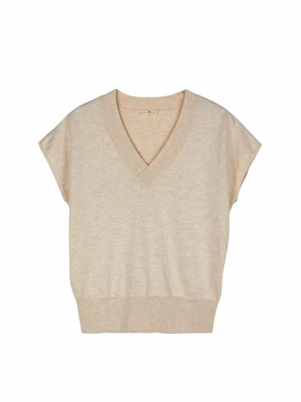 Grüne Erde Pullover^Kurzarmpullover aus Bio-Baumwolle, 14 natur melange, S, GOTS