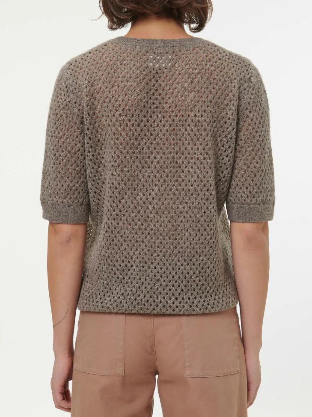 Grüne Erde Pullover^Kurzarmpullover aus Yakwolle, , XS