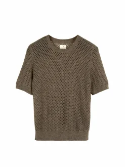 Grüne Erde Pullover^Kurzarmpullover aus Yakwolle, , XS