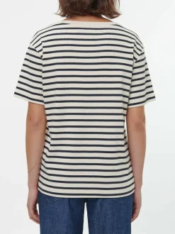 Grüne Erde Shirts^Kurzarmshirt aus Bio-Baumwolle, 55 navy/offwhite ringel, 38, GOTS