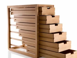 Grüne Erde Büro^Ladenschrank Quint inkl. 6 Laden, B 34 x T 70 x H 72 cm, Tiefe 70 cm,