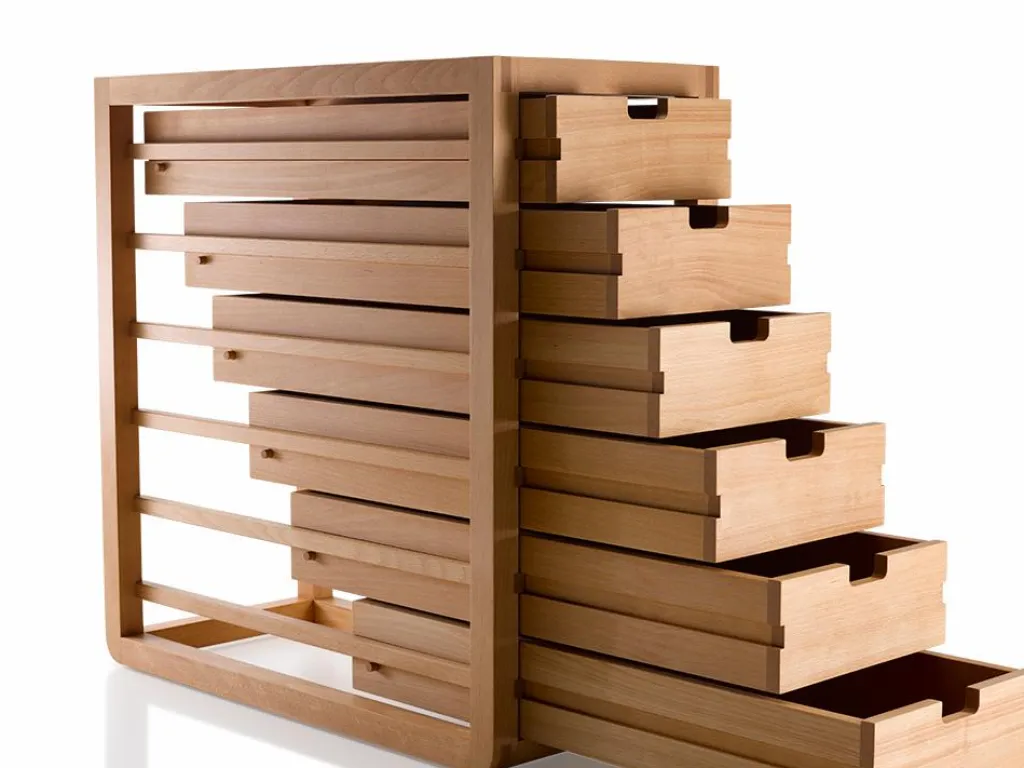 Grüne Erde Büro^Ladenschrank Quint inkl. 6 Laden, B 34 x T 70 x H 72 cm, Tiefe 70 cm,