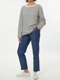 Grüne Erde Essentials|Shirts^Langarmshirt aus Bio-Baumwolle, 55 navy/offwhite ringel, 38, GOTS