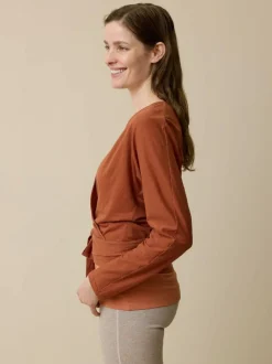 Grüne Erde Shirts|Yoga & Loungewear^Langarm-Wickelshirt aus Bio Baumwolle/Hanf, , 36, GOTS