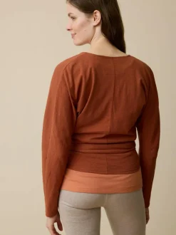 Grüne Erde Shirts|Yoga & Loungewear^Langarm-Wickelshirt aus Bio Baumwolle/Hanf, , 36, GOTS