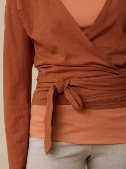 Grüne Erde Shirts|Yoga & Loungewear^Langarm-Wickelshirt aus Bio Baumwolle/Hanf, , 36, GOTS