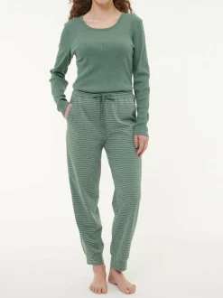Grüne Erde Nachtwäsche^Lange Schlafhose aus Bio-Baumwolle, , S, GOTS