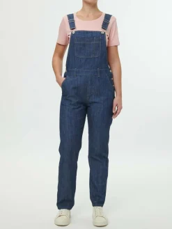 Grüne Erde Denim^Latzhose aus Bio-Baumwolle, 36 dark denim, 36, GOTS