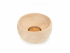 Grüne Erde Kerzen Und Duftkerzen|Geschenke-Guide^Lichtkugel groß aus Zirbenholz, handgedrechselt, H 7 cm, ø 11,5 cm, inkl. Glaseinsatz