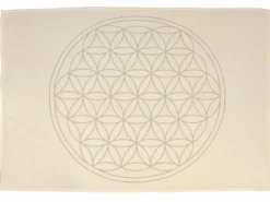 Grüne Erde Wohndecken|Geschenke-Guide^Meditationsdecke Blume des Lebens, natur/quarz, 150 x 200 cm, 100 % Baumwolle, GOTS