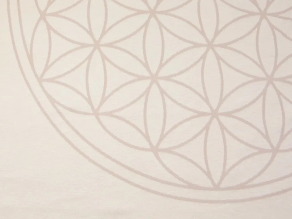 Grüne Erde Wohndecken|Geschenke-Guide^Meditationsdecke Blume des Lebens, natur/quarz, 150 x 200 cm, 100 % Baumwolle, GOTS