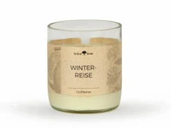 Grüne Erde Kerzen Und Duftkerzen|Winter-Duftwelt^Natürliche Rapswachskerze WINTERREISE im rezyklierten Glas, Baumwolldocht, 325 ml, H 9,5 cm, ø 8,5 cm