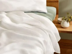 Grüne Erde Bettdecken|Bettlaken & Leintücher^Oberleintuch EDINA, weiß, 140 x 220 cm, Reinleinen, GOTS