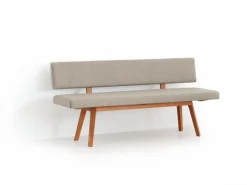 Grüne Erde Stühle & Bänke^Polsterbank Mirato mit Rückenlehne, L 180 x T 56,5 x H 86 cm, Banklaenge 180 cm, Wollstoff Tano Natur (79),