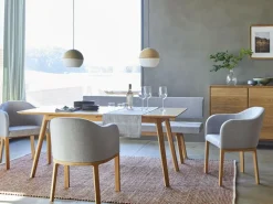 Grüne Erde Stühle & Bänke^Polsterbank Mirato mit Rückenlehne, L 180 x T 56,5 x H 86 cm, Banklaenge 180 cm, Wollstoff Tano Natur (79),