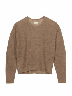 Grüne Erde Pullover^Pullover aus Alpakawolle, 62 walnuss melange, S