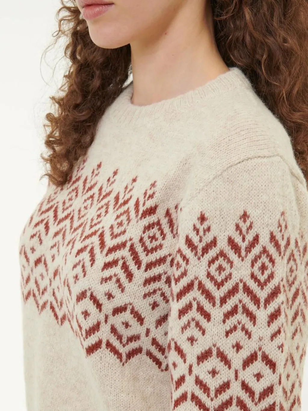 Grüne Erde Pullover^Pullover aus Alpakawolle, 14 natur melange, L