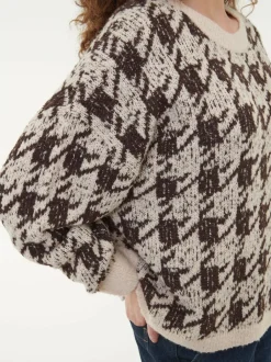 Grüne Erde Essentials|Pullover^Pullover aus Alpakawolle, 09 hahnentritt chocolate, S