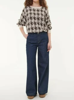 Grüne Erde Essentials|Pullover^Pullover aus Alpakawolle, 09 hahnentritt chocolate, S