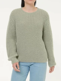 Grüne Erde Pullover^Pullover aus Alpakawolle, 45 salbei, S