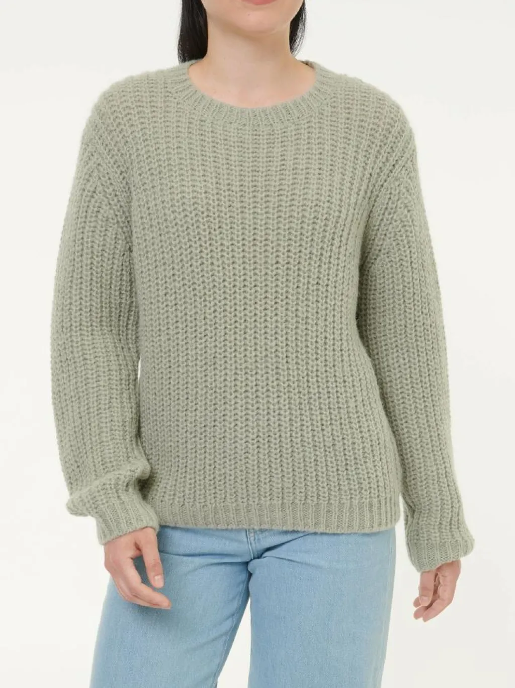 Grüne Erde Pullover^Pullover aus Alpakawolle, 45 salbei, S