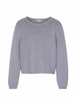 Grüne Erde Pullover^Pullover aus Bio-Baumwolle und Leinen, 84 blau/natur melange, S, GOTS