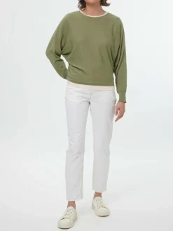 Grüne Erde Essentials|Pullover^Pullover aus Bio-Baumwolle, 43 olivgrün, S, GOTS