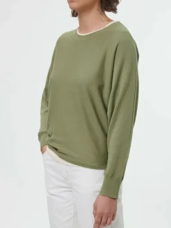 Grüne Erde Essentials|Pullover^Pullover aus Bio-Baumwolle, 43 olivgrün, S, GOTS