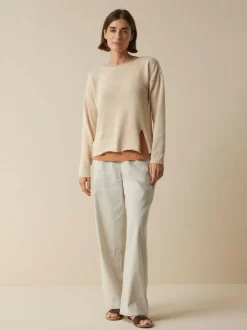 Grüne Erde Pullover^Pullover aus Bio-Baumwolle und Leinen, , L, GOTS