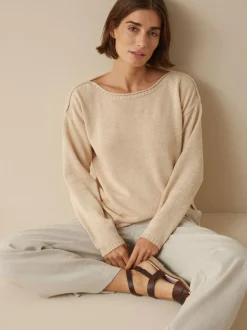 Grüne Erde Pullover^Pullover aus Bio-Baumwolle und Leinen, , L, GOTS