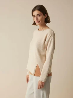 Grüne Erde Pullover^Pullover aus Bio-Baumwolle und Leinen, , L, GOTS