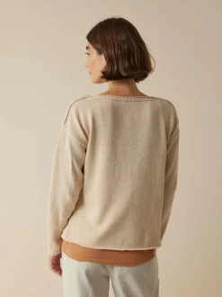 Grüne Erde Pullover^Pullover aus Bio-Baumwolle und Leinen, , L, GOTS