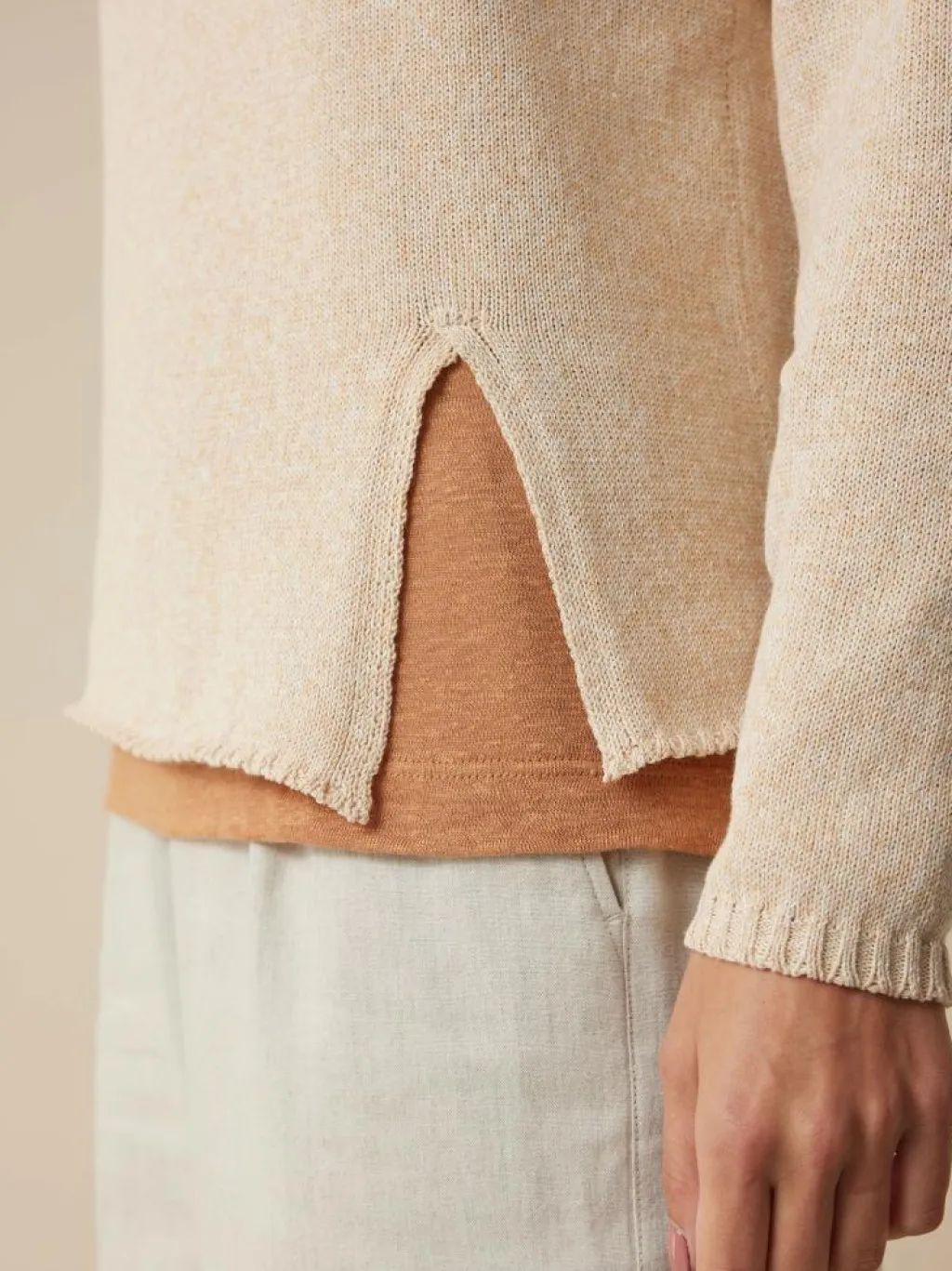 Grüne Erde Pullover^Pullover aus Bio-Baumwolle und Leinen, , L, GOTS