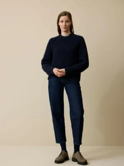 Grüne Erde Pullover^Pullover aus Bio-Wolle, 39 dunkelblau, S, GOTS