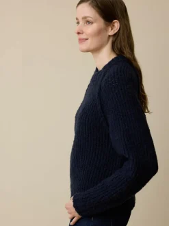 Grüne Erde Pullover^Pullover aus Bio-Wolle, 39 dunkelblau, S, GOTS