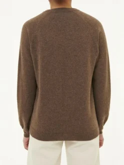 Grüne Erde Pullover^Pullover aus Yakhaar und Schafwolle, 83 yak intarsia mittelbraun/hasel, S