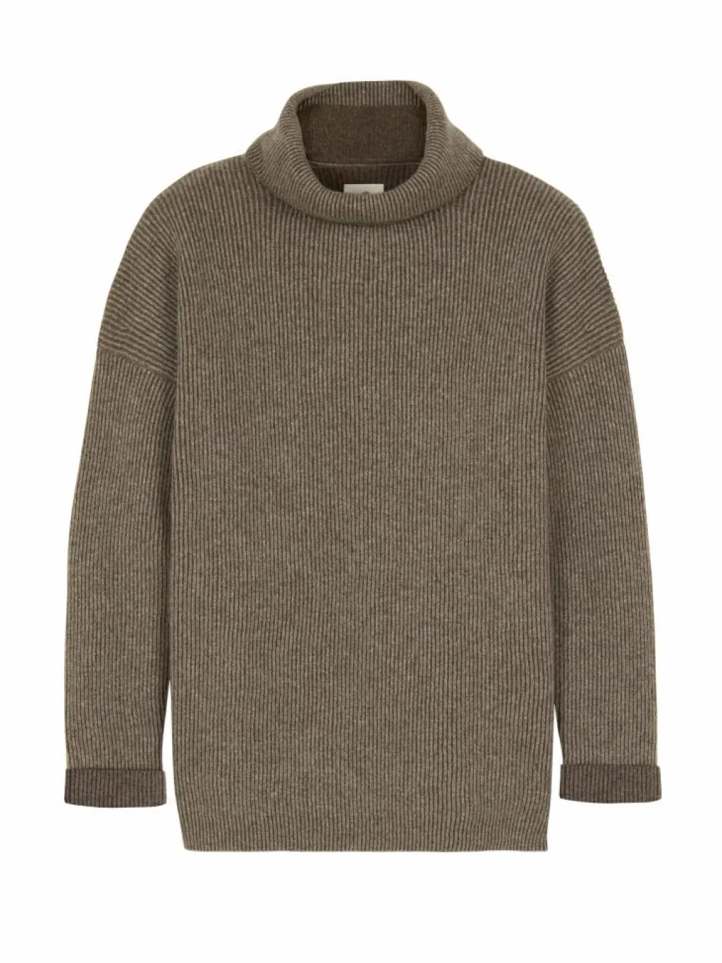 Grüne Erde Pullover^Pullover aus Yakwolle, 63 yak ribstrick/mittelbraun, L