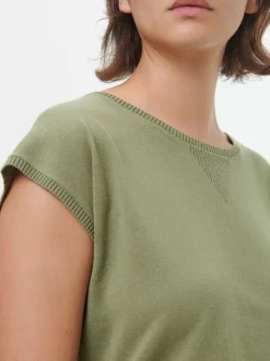 Grüne Erde Essentials|Pullover^Pullunder aus Bio-Baumwolle, 43 olivgrün, S, GOTS